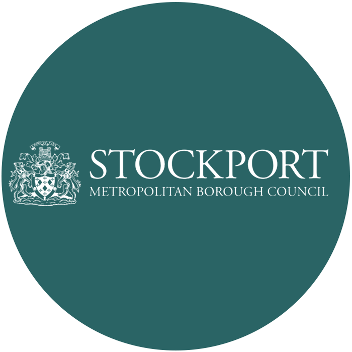 Stockport Metropolitan Borough Council logo.